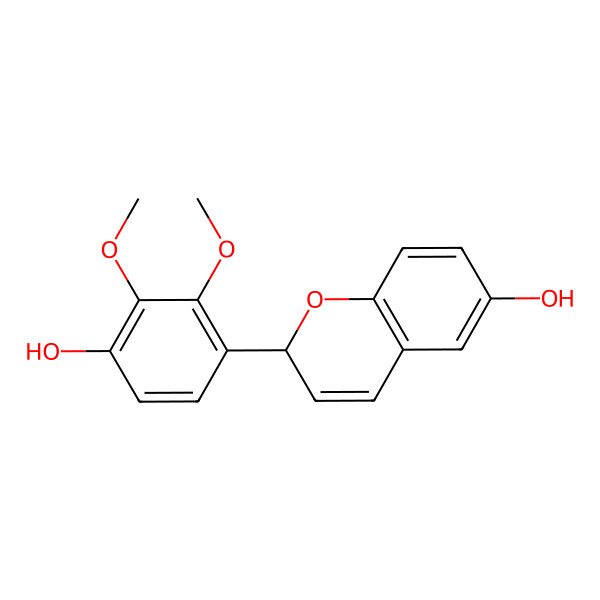 2D Structure of (2R)-2-(4-hydroxy-2,3-dimethoxyphenyl)-2H-chromen-6-ol