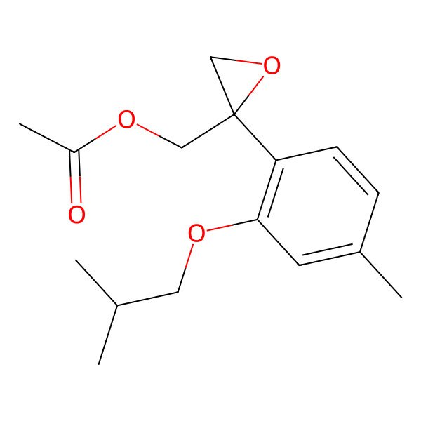 2D Structure of [(2R)-2-[4-methyl-2-(2-methylpropoxy)phenyl]oxiran-2-yl]methyl acetate