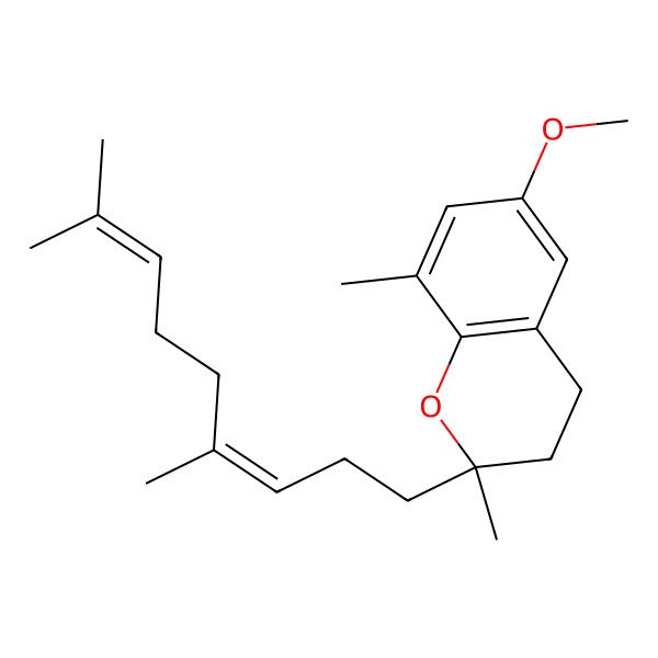 2D Structure of (2R)-2-(4,8-dimethylnona-3,7-dienyl)-6-methoxy-2,8-dimethyl-3,4-dihydrochromene