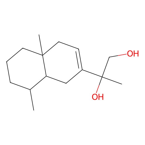 2D Structure of (2R)-2-[(4aR,8S,8aS)-4a,8-dimethyl-4,5,6,7,8,8a-hexahydro-1H-naphthalen-2-yl]propane-1,2-diol