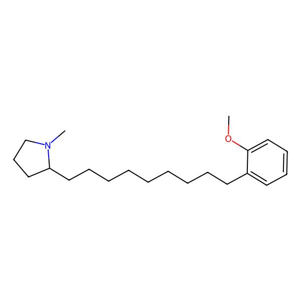 2D Structure of (2R)-2-[9-(2-methoxyphenyl)nonyl]-1-methylpyrrolidine