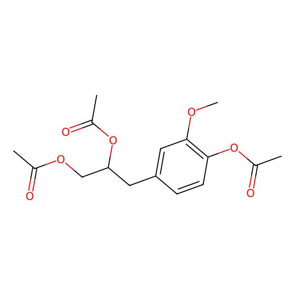 2D Structure of [(2R)-2-acetyloxy-3-(4-acetyloxy-3-methoxyphenyl)propyl] acetate