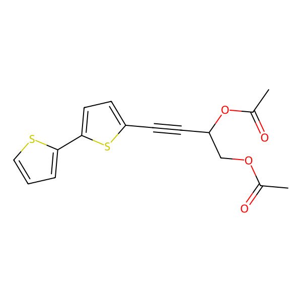 2D Structure of [(2R)-2-acetyloxy-4-(5-thiophen-2-ylthiophen-2-yl)but-3-ynyl] acetate