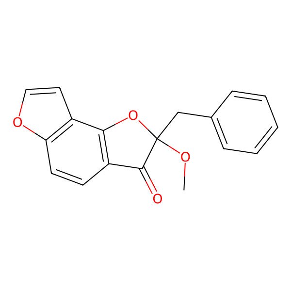 2D Structure of (2R)-2-benzyl-2-methoxyfuro[2,3-e][1]benzofuran-3-one