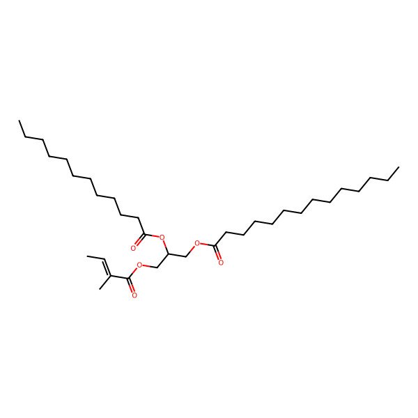 2D Structure of [(2R)-2-dodecanoyloxy-3-[(Z)-2-methylbut-2-enoyl]oxypropyl] tetradecanoate