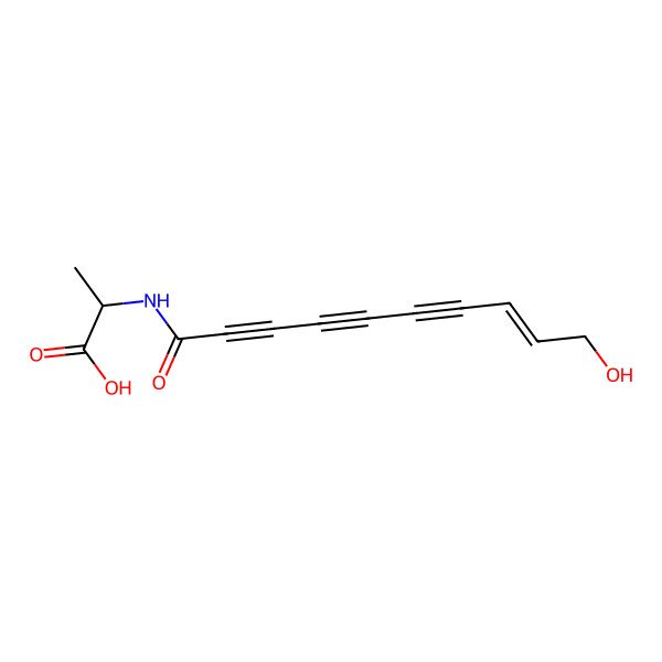 2D Structure of (2R)-2-[[(E)-10-hydroxydec-8-en-2,4,6-triynoyl]amino]propanoic acid