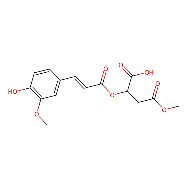 2D Structure of (2R)-2-[(E)-3-(4-hydroxy-3-methoxyphenyl)prop-2-enoyl]oxy-4-methoxy-4-oxobutanoic acid