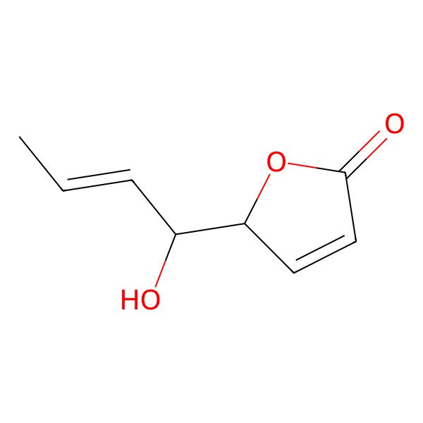 2D Structure of (2R)-2-[(E,1S)-1-hydroxybut-2-enyl]-2H-furan-5-one