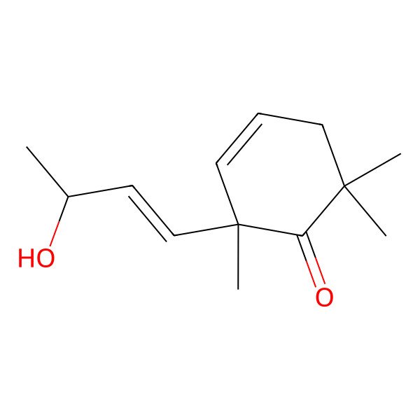 2D Structure of (2R)-2-[(E,3R)-3-hydroxybut-1-enyl]-2,6,6-trimethylcyclohex-3-en-1-one