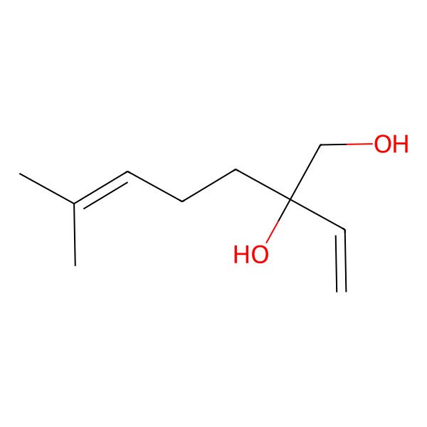 2D Structure of (2R)-2-ethenyl-6-methylhept-5-ene-1,2-diol
