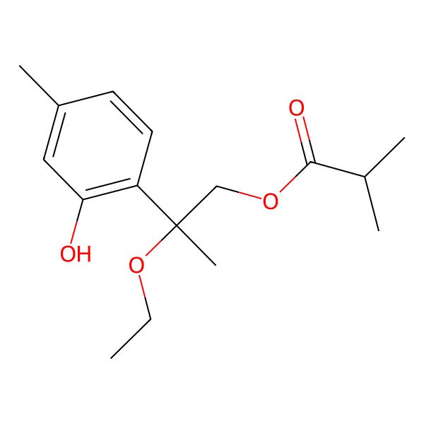 2D Structure of [(2R)-2-ethoxy-2-(2-hydroxy-4-methylphenyl)propyl] 2-methylpropanoate