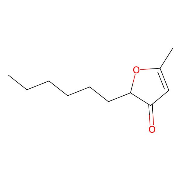 2D Structure of (2R)-2-hexyl-5-methylfuran-3-one