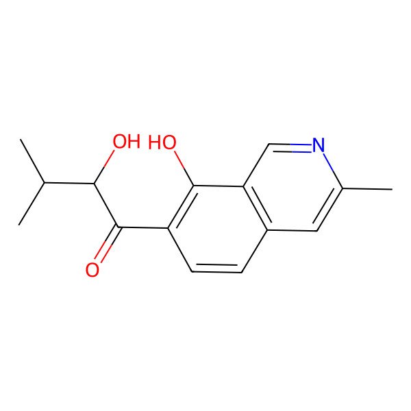 2D Structure of (2R)-2-Hydroxy-1-(8-hydroxy-3-methylisoquinolin-7-yl)-3-methylbutan-1-one