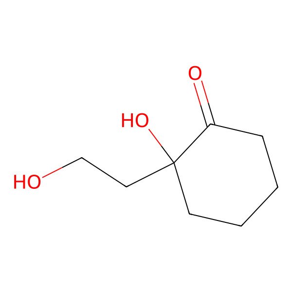 2D Structure of (2R)-2-hydroxy-2-(2-hydroxyethyl)cyclohexan-1-one