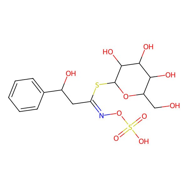 2D Structure of (2R)-2-Hydroxy-2-phenylethyl glucosinolate