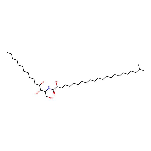 2D Structure of (2R)-2-hydroxy-22-methyl-N-[(2S,3S,4R)-1,3,4-trihydroxypentadecan-2-yl]tricosanamide