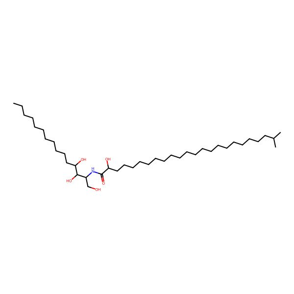 2D Structure of (2R)-2-hydroxy-23-methyl-N-[(2S,3S,4R)-1,3,4-trihydroxypentadecan-2-yl]tetracosanamide