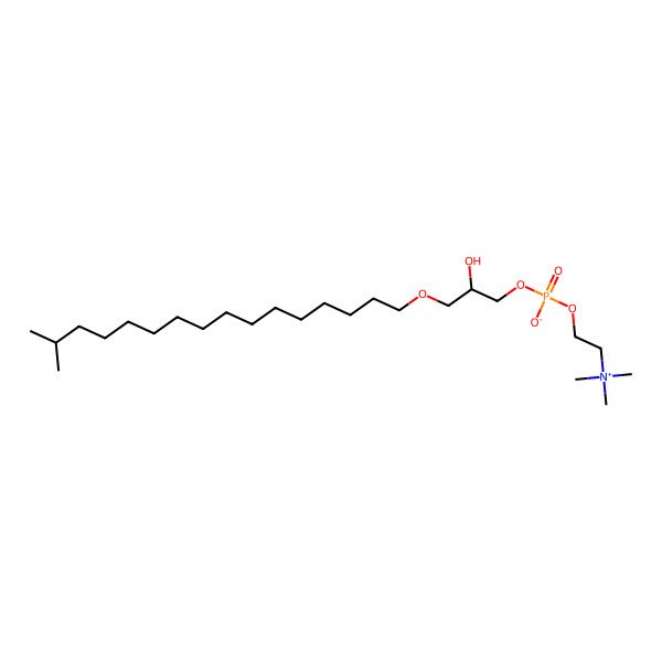 2D Structure of [(2R)-2-hydroxy-3-(15-methylhexadecoxy)propyl] 2-(trimethylazaniumyl)ethyl phosphate