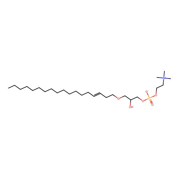 2D Structure of [(2R)-2-hydroxy-3-[(Z)-octadec-3-enoxy]propyl] 2-(trimethylazaniumyl)ethyl phosphate