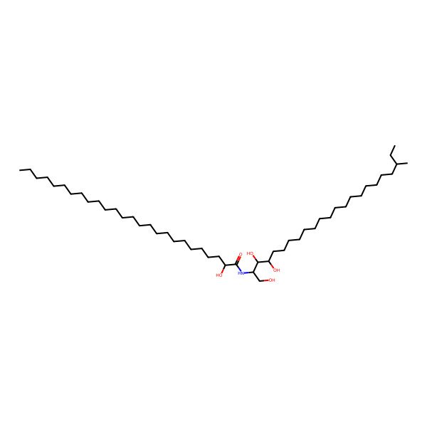 2D Structure of (2R)-2-hydroxy-N-[(2S,3S,4R)-1,3,4-trihydroxy-21-methyltricosan-2-yl]hexacosanamide