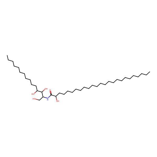 2D Structure of (2R)-2-hydroxy-N-[(2S,3S,4R)-1,3,4-trihydroxypentadecan-2-yl]pentacosanamide