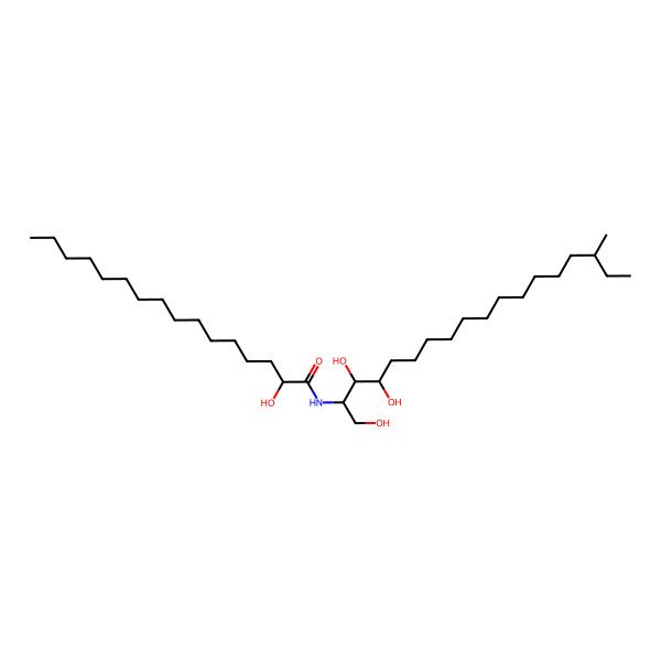 2D Structure of (2R)-2-hydroxy-N-[(2S,3S,4R,16R)-1,3,4-trihydroxy-16-methyloctadecan-2-yl]hexadecanamide