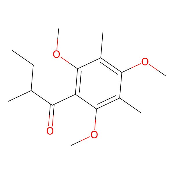 2D Structure of (2R)-2-methyl-1-(2,4,6-trimethoxy-3,5-dimethylphenyl)butan-1-one 2D Structure of (2R)-2-methyl-1-(2,4,6-trimethoxy-3,5-dimethylphenyl)butan-1-one