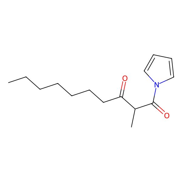 2D Structure of (2R)-2-methyl-1-pyrrol-1-yldecane-1,3-dione