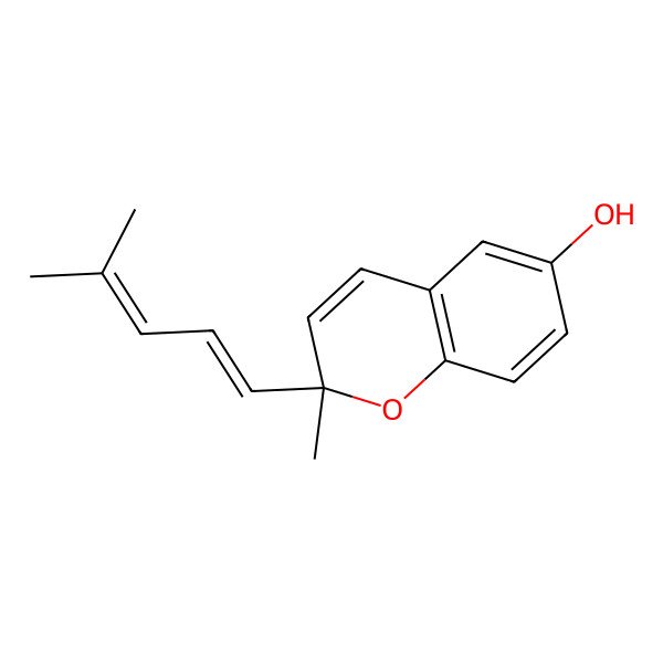 2D Structure of (2R)-2-methyl-2-[(1E)-4-methylpenta-1,3-dienyl]chromen-6-ol