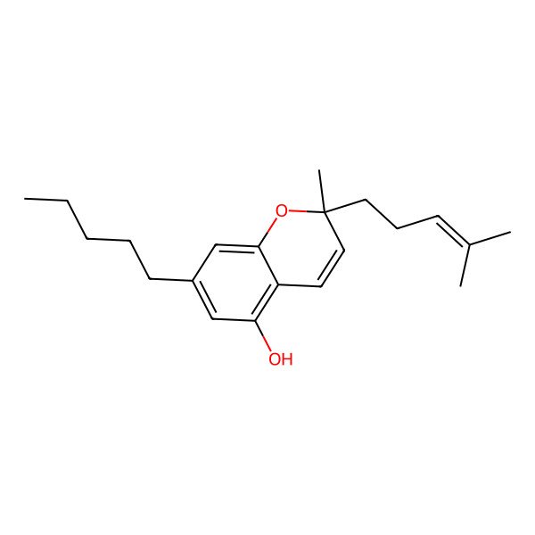 2D Structure of (2R)-2-methyl-2-(4-methylpent-3-enyl)-7-pentylchromen-5-ol