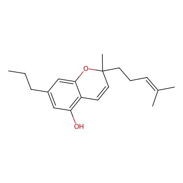 2D Structure of (2R)-2-methyl-2-(4-methylpent-3-enyl)-7-propylchromen-5-ol