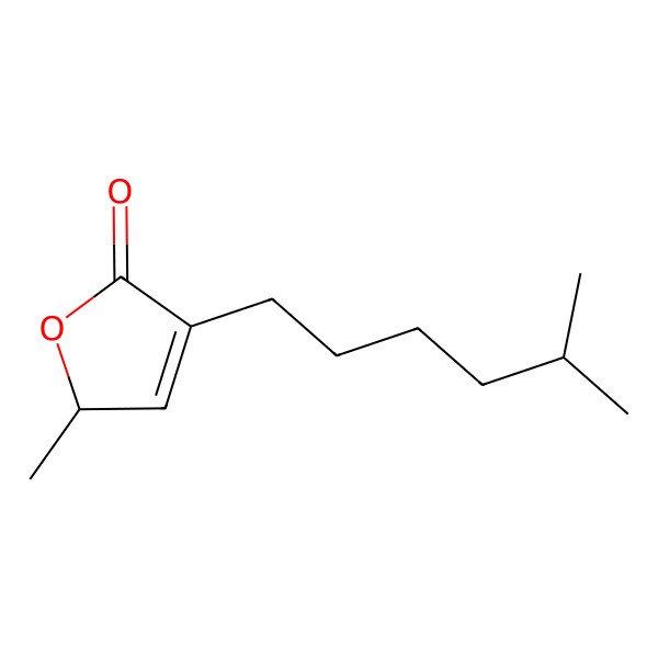 2D Structure of (2R)-2-methyl-4-(5-methylhexyl)-2H-furan-5-one