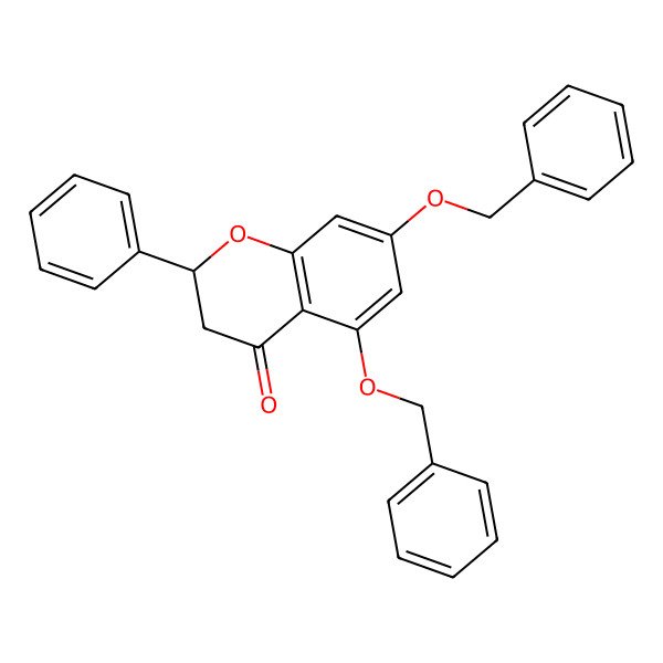 2D Structure of (2R)-2-phenyl-5,7-bis(phenylmethoxy)-2,3-dihydrochromen-4-one