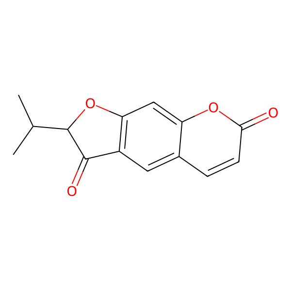 2D Structure of (2R)-2-propan-2-ylfuro[3,2-g]chromene-3,7-dione