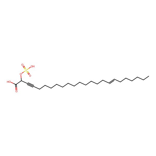 2D Structure of (2R)-2-sulfooxytetracos-17-en-3-ynoic acid