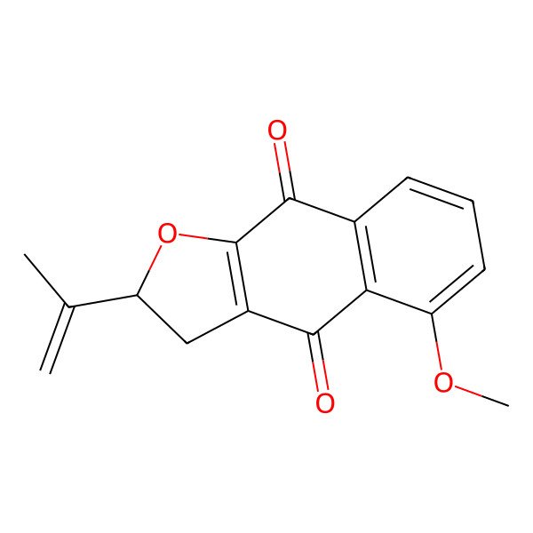 2D Structure of (2R)-2,3-Dihydro-2-(1-methylethenyl)-5-methoxynaphtho[2,3-b]furan-4,9-dione