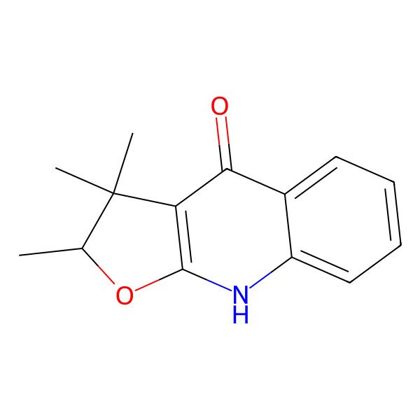 2D Structure of (2R)-2,3,3-trimethyl-2,9-dihydrofuro[2,3-b]quinolin-4-one