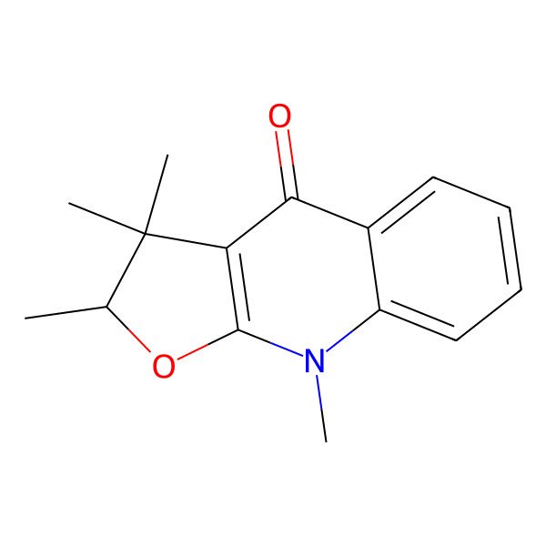 2D Structure of (2R)-2,3,3,9-tetramethyl-2H-furo[2,3-b]quinolin-4-one