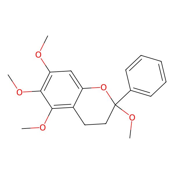 2D Structure of (2R)-2,5,6,7-tetramethoxy-2-phenyl-3,4-dihydrochromene