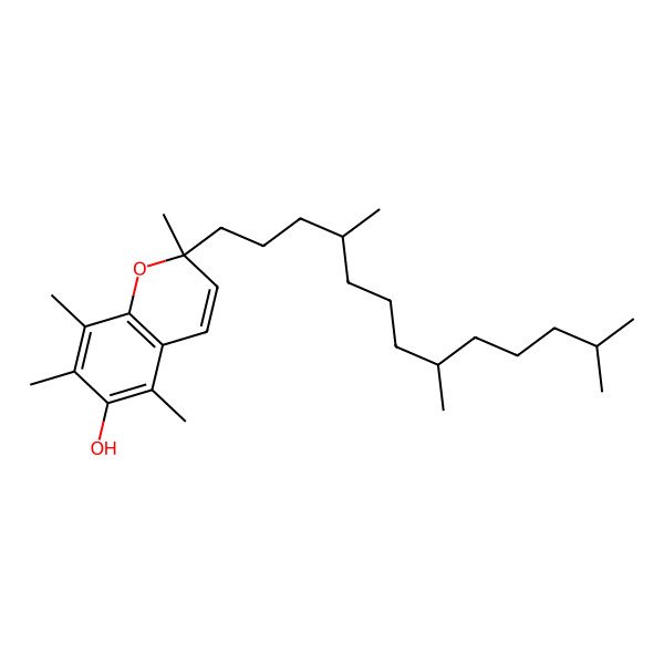 2D Structure of (2R)-2,5,7,8-tetramethyl-2-[(4R,8R)-4,8,12-trimethyltridecyl]chromen-6-ol