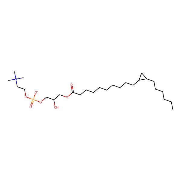 2D Structure of [(2R)-3-[10-(2-hexylcyclopropyl)decanoyloxy]-2-hydroxypropyl] 2-(trimethylazaniumyl)ethyl phosphate