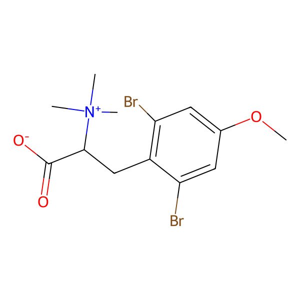 2D Structure of (2R)-3-(2,6-dibromo-4-methoxyphenyl)-2-(trimethylazaniumyl)propanoate