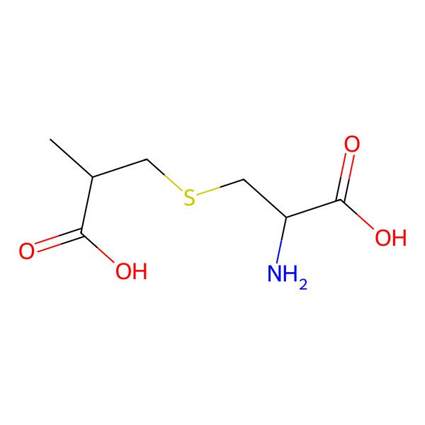 2D Structure of (2R)-3-[(2R)-2-amino-2-carboxyethyl]sulfanyl-2-methylpropanoic acid