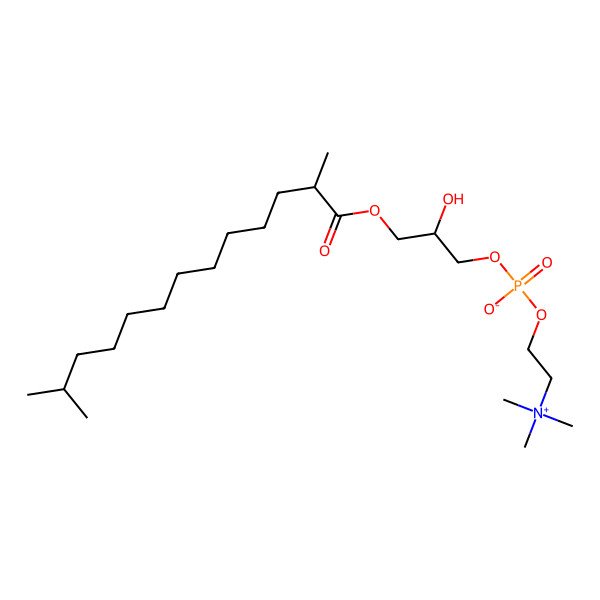 2D Structure of [(2R)-3-[(2R)-2,12-dimethyltridecanoyl]oxy-2-hydroxypropyl] 2-(trimethylazaniumyl)ethyl phosphate
