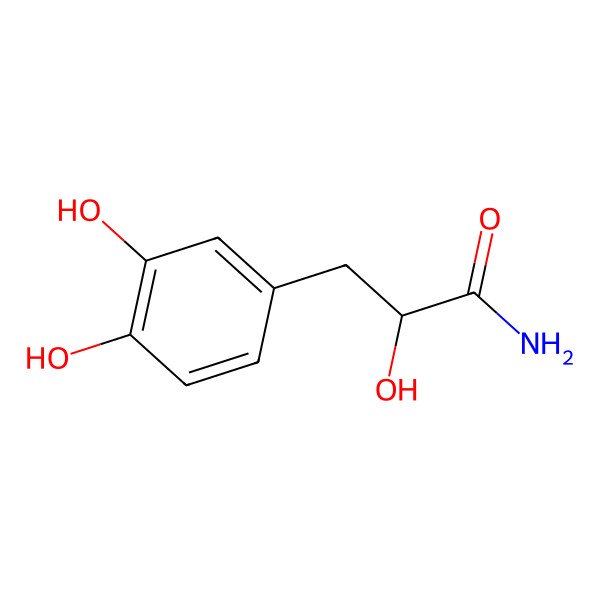 2D Structure of (2R)-3-(3,4-dihydroxyphenyl)-2-hydroxypropanamide