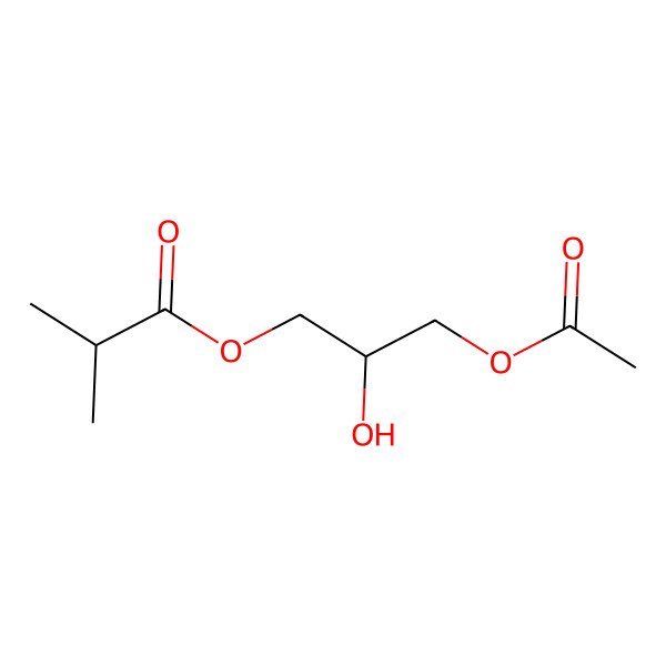 2D Structure of [(2R)-3-acetyloxy-2-hydroxypropyl] 2-methylpropanoate