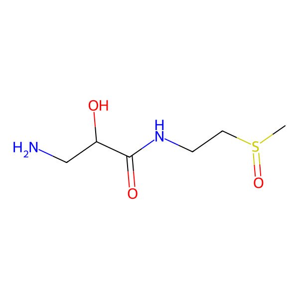 2D Structure of (2R)-3-amino-2-hydroxy-N-[2-[(S)-methylsulfinyl]ethyl]propanamide