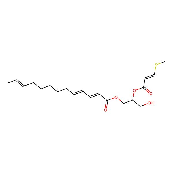 2D Structure of [(2R)-3-hydroxy-2-[(E)-3-methylsulfanylprop-2-enoyl]oxypropyl] (2Z,4E,11E)-trideca-2,4,11-trienoate