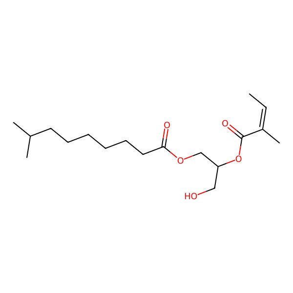 2D Structure of [(2R)-3-hydroxy-2-[(Z)-2-methylbut-2-enoyl]oxypropyl] 8-methylnonanoate
