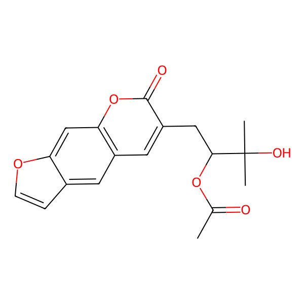 2D Structure of [(2R)-3-hydroxy-3-methyl-1-(7-oxofuro[3,2-g]chromen-6-yl)butan-2-yl] acetate